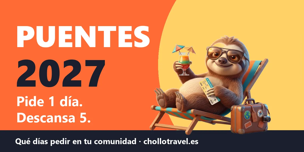 El Perezoso de CholloTravel en una tumbona con un billete de avión: puentes de 2027